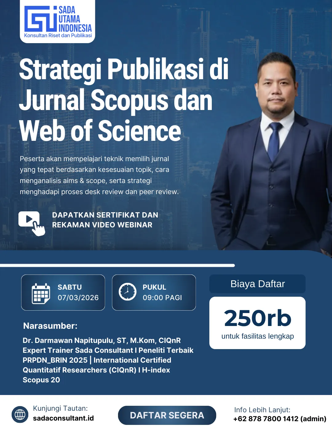 Webinar: Strategi Publikasi di Jurnal Scopus & Web of Science